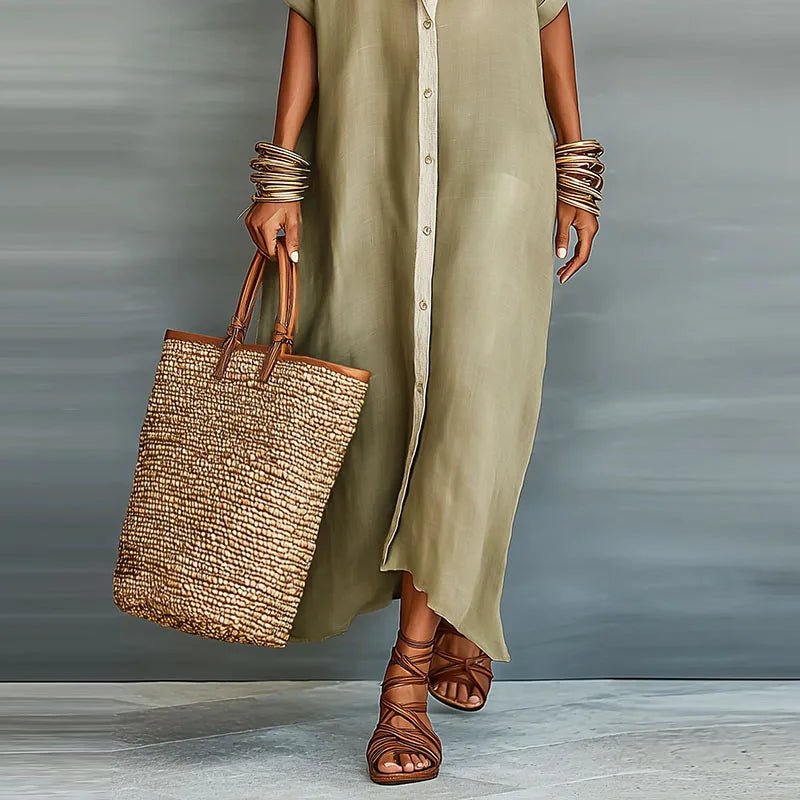 Women's Oversized Maxi Shirt Dress