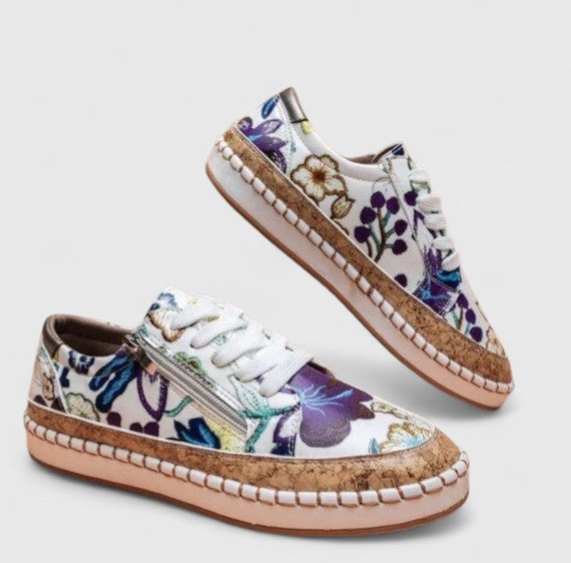 Floral Platform Sneakers - Blue Flora