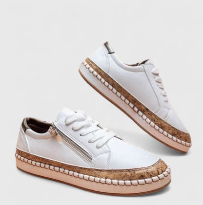 Floral Platform Sneakers - Pure White