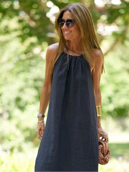 Summer Halter Maxi Dress - Black