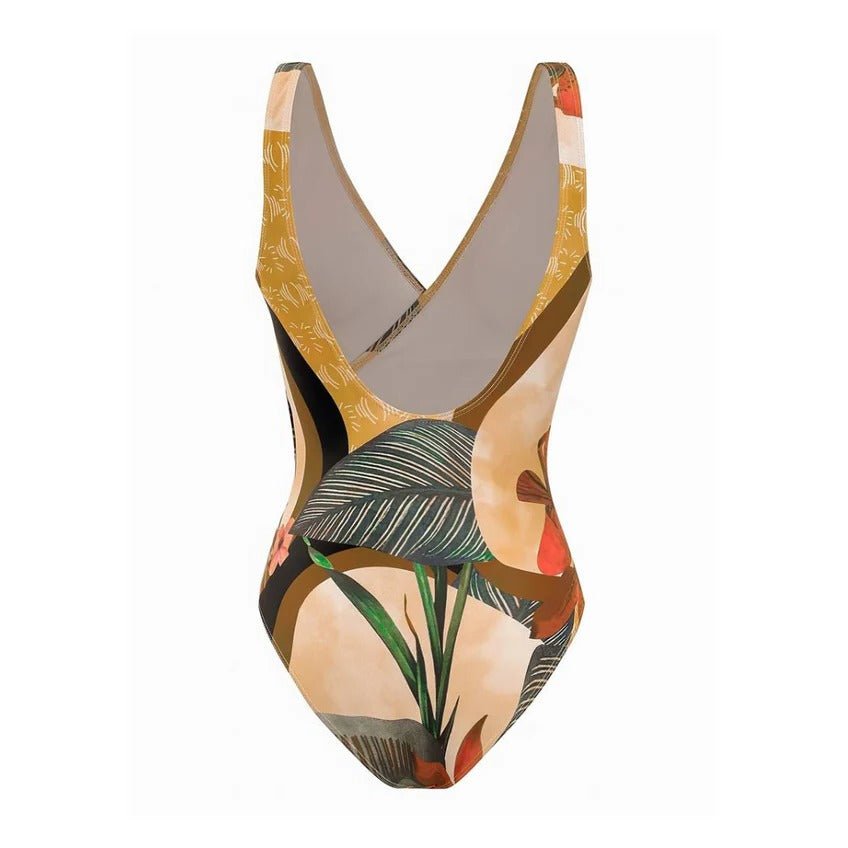 Women's Tropical Print Swimsuit Set - XL