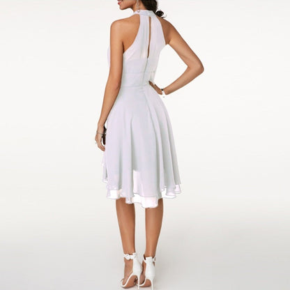 Halter Tiered Cocktail Dress