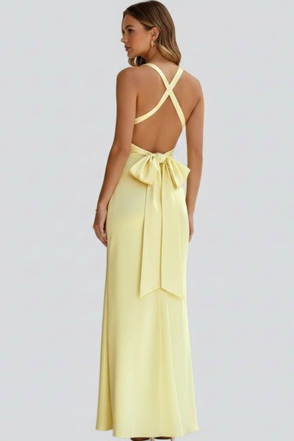 Wedding Guest Halter Maxi Dress