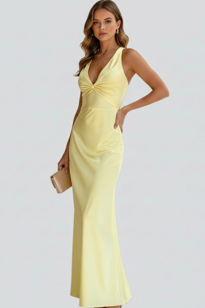 Wedding Guest Halter Maxi Dress