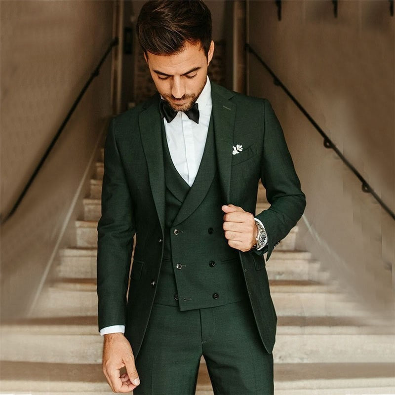 3 Piece Wedding Suit - Dark Green
