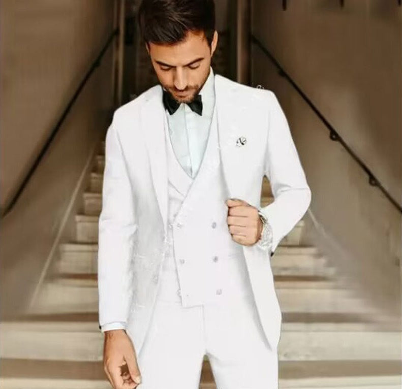 3 Piece Wedding Suit - White