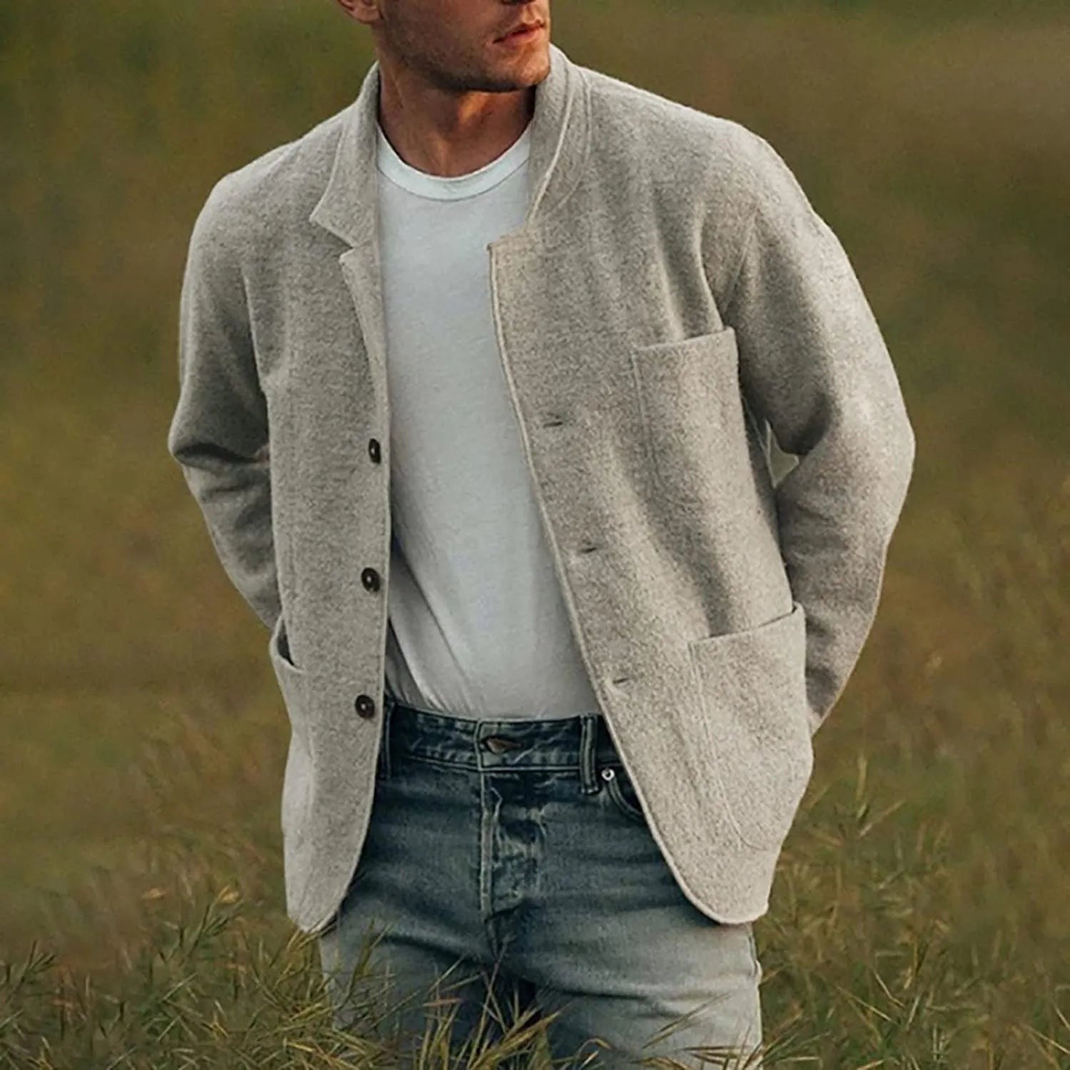 Casual Blazer Jacket - Gray