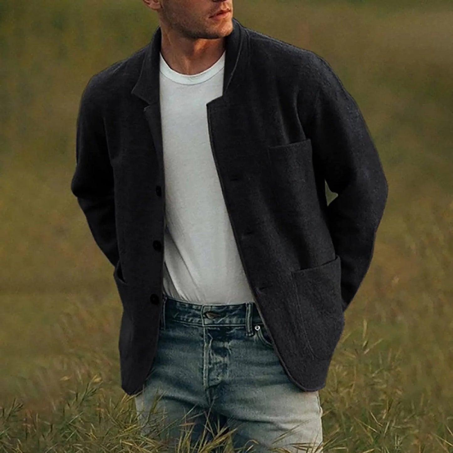 Casual Blazer Jacket - Black