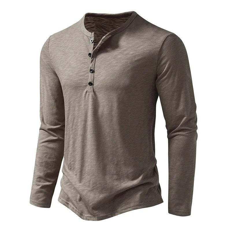 Casual Long Sleeve Shirt - Beige