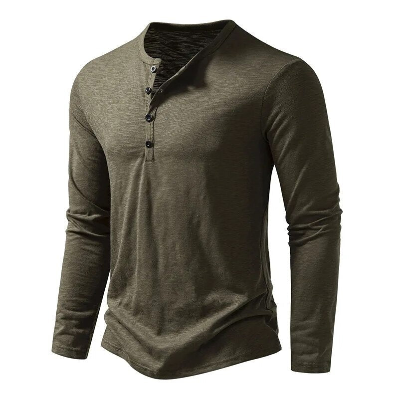 Casual Long Sleeve Shirt - Army Green