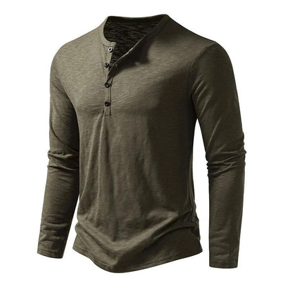 Casual Long Sleeve Shirt - Army Green