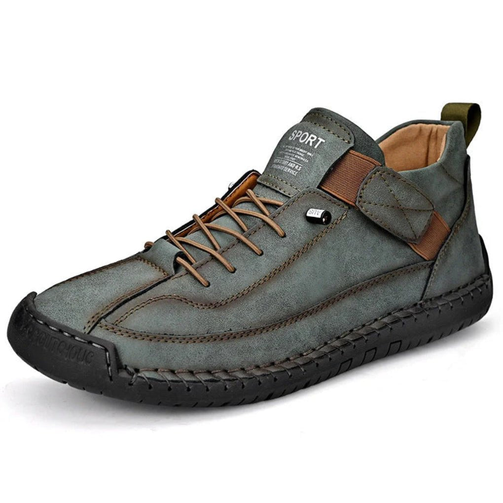 Men's Leather Sneakers - Dark Green