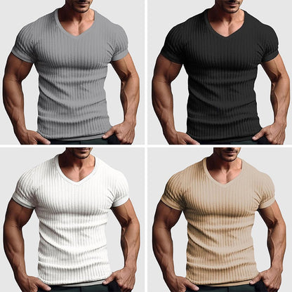 Ribbed V Neck T Shirt - All 4 colors (DEAL)