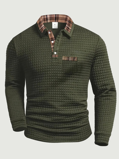 Long Sleeve Polo Shirt - Army Green