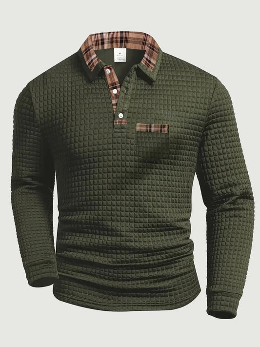 Long Sleeve Polo Shirt - Army Green