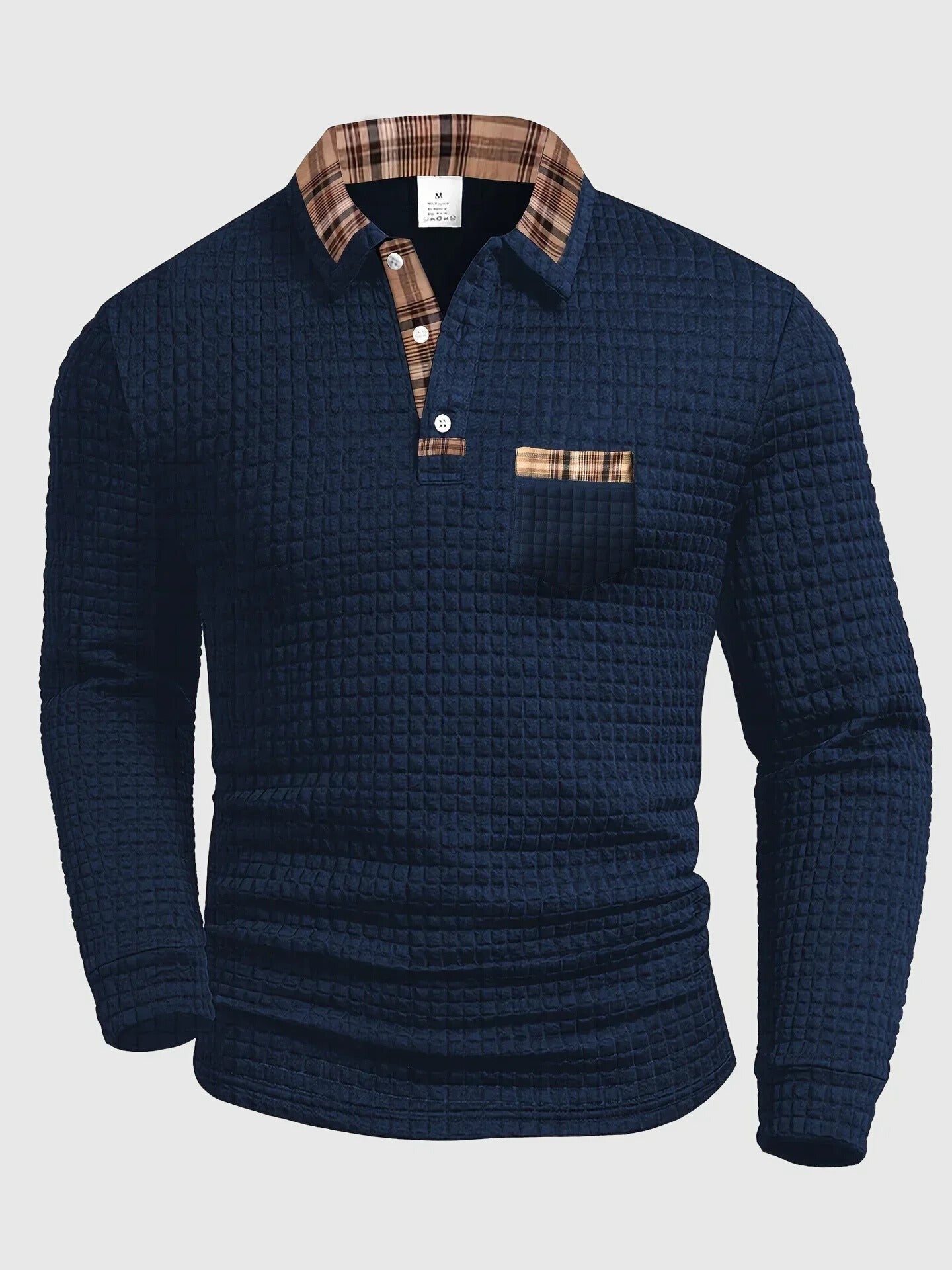 Long Sleeve Polo Shirt - Dark Blue