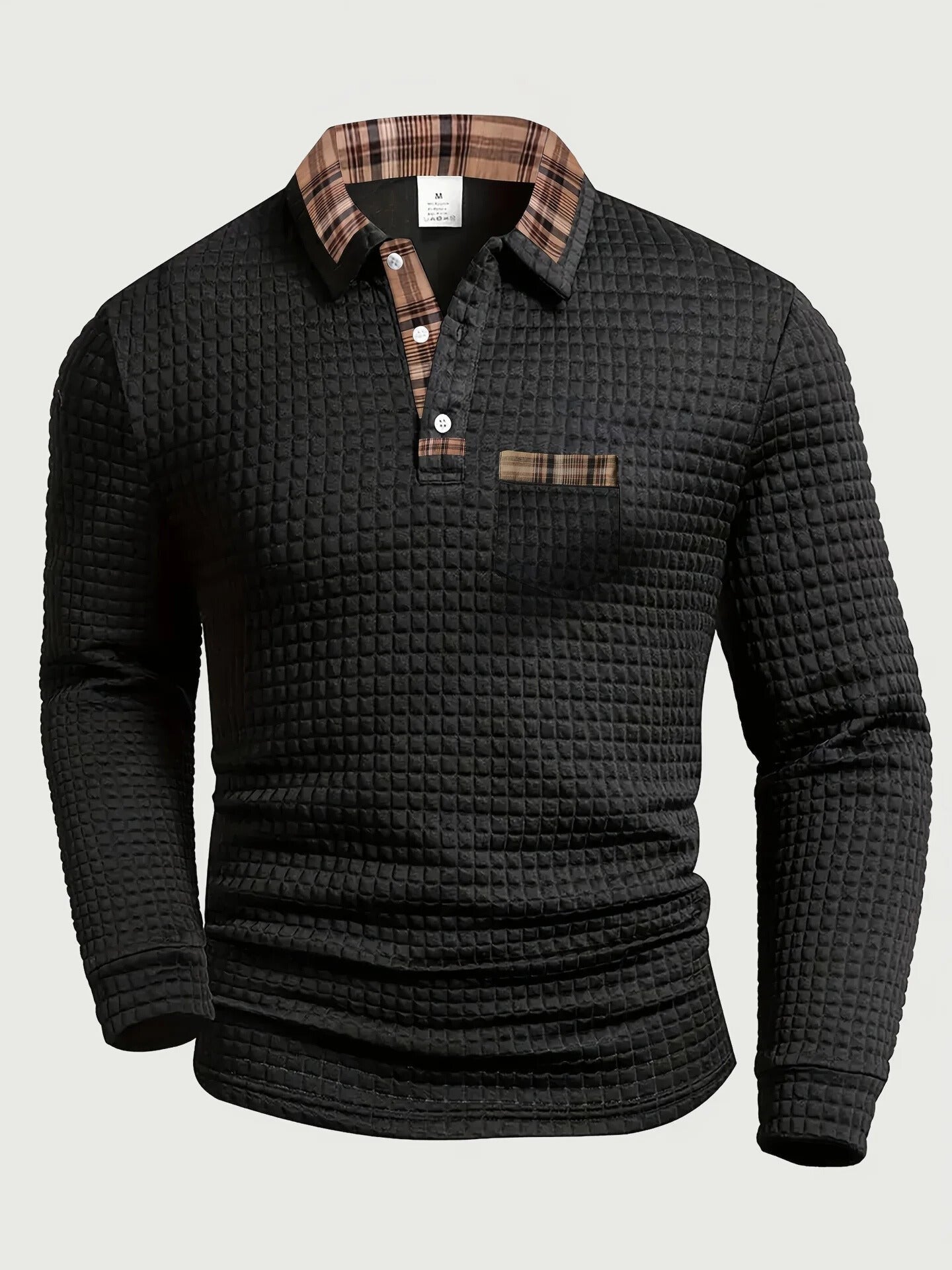 Long Sleeve Polo Shirt - Black