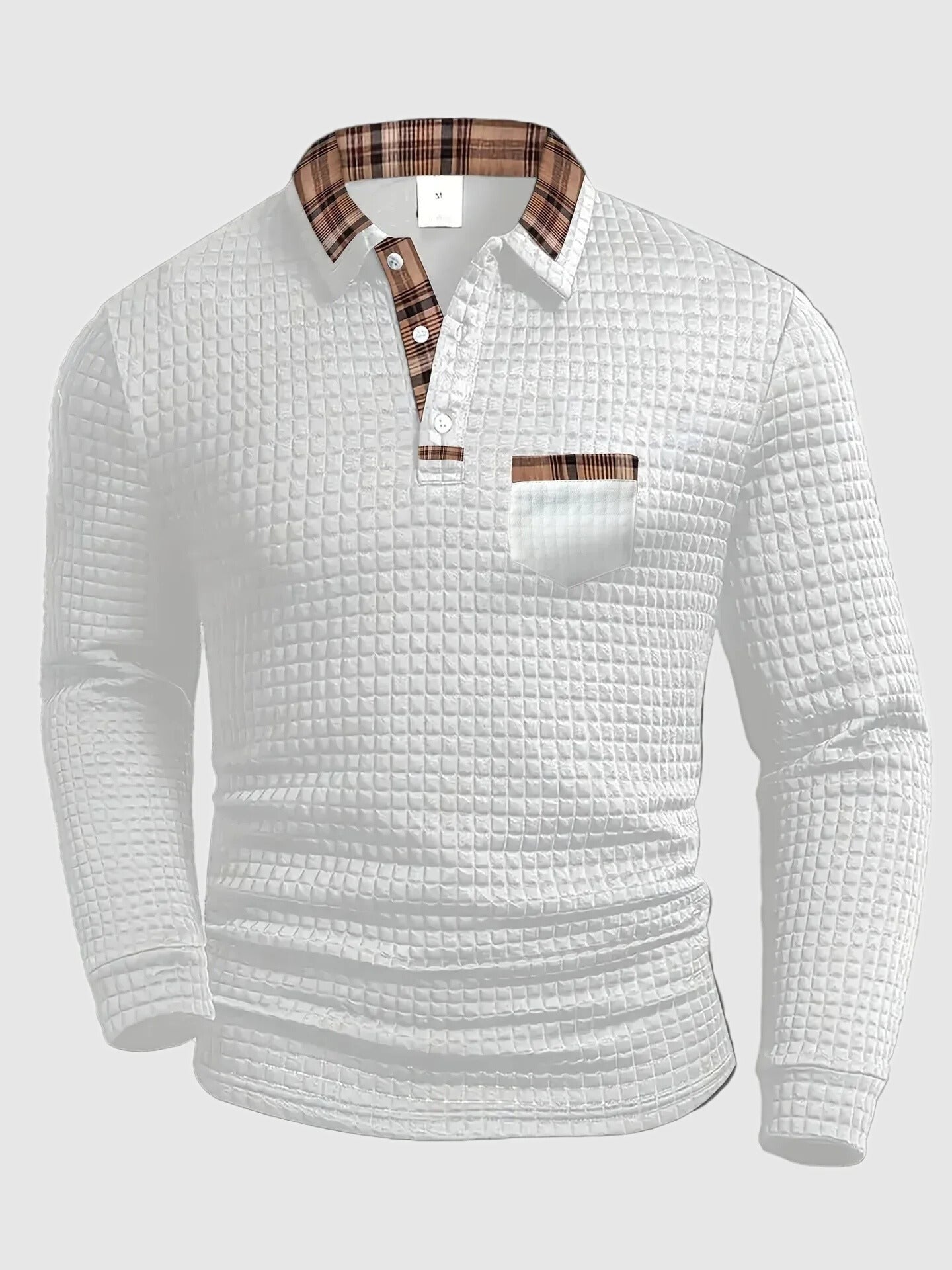 Long Sleeve Polo Shirt - White