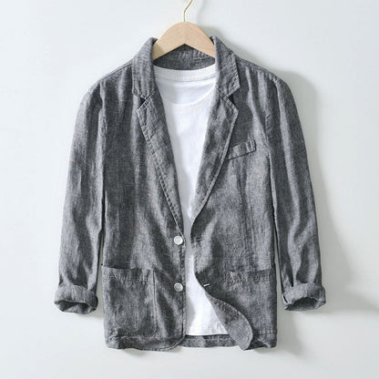 Linen Casual Blazer - Gray