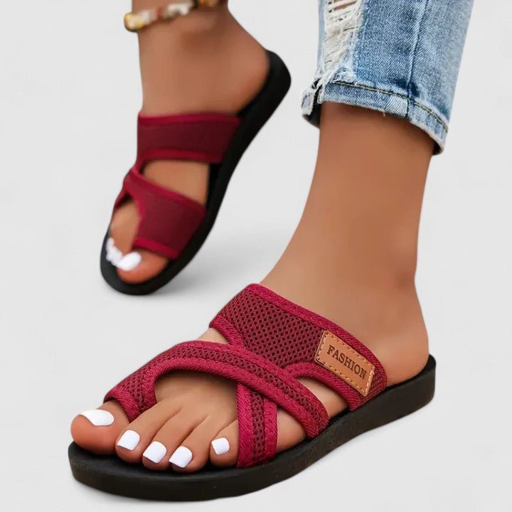 Women's Beach Slide Sandals - Red