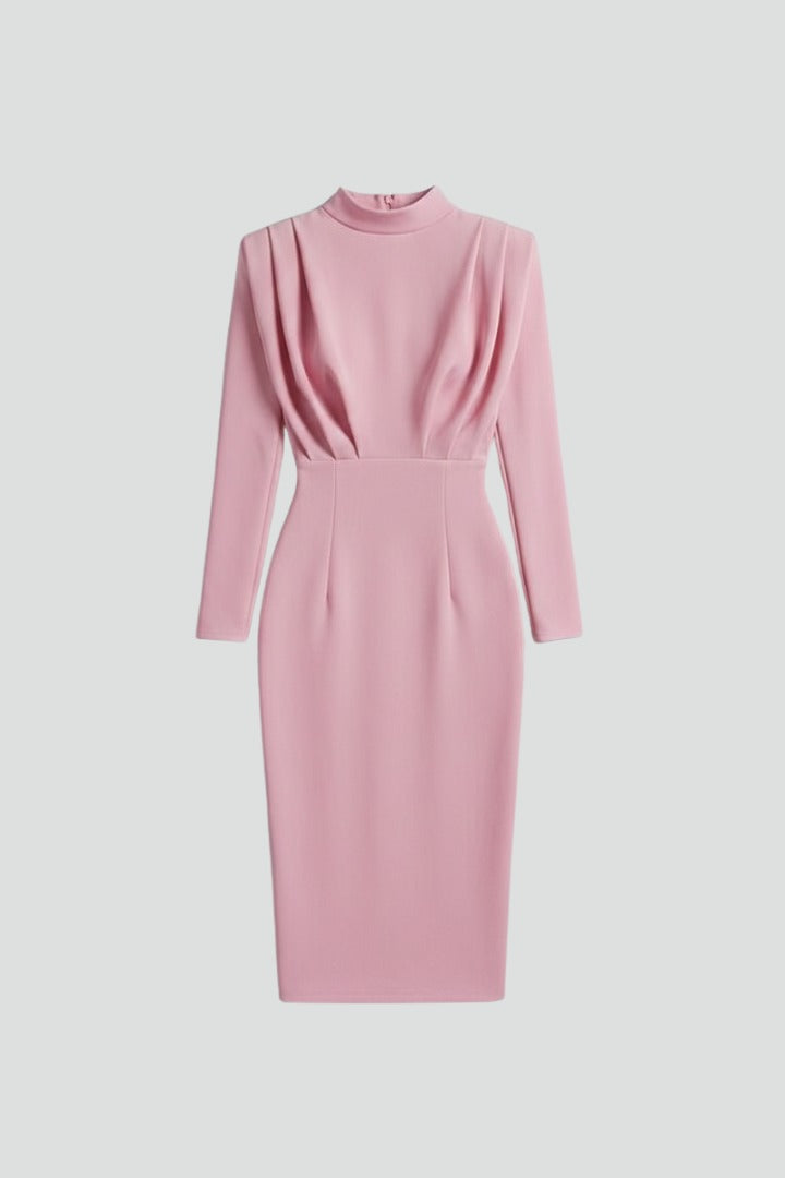 Mock Neck Long Sleeve Maxi Dress