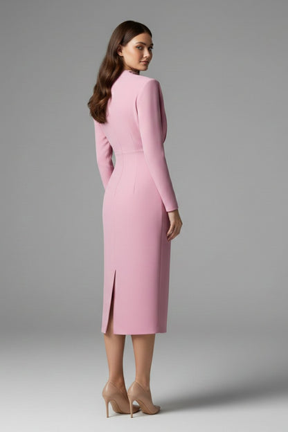 Mock Neck Long Sleeve Maxi Dress