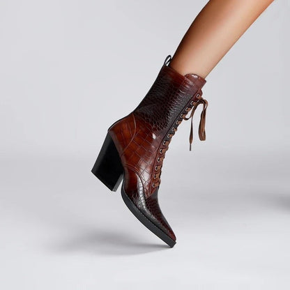 Heeled Ankle Boots - Brown
