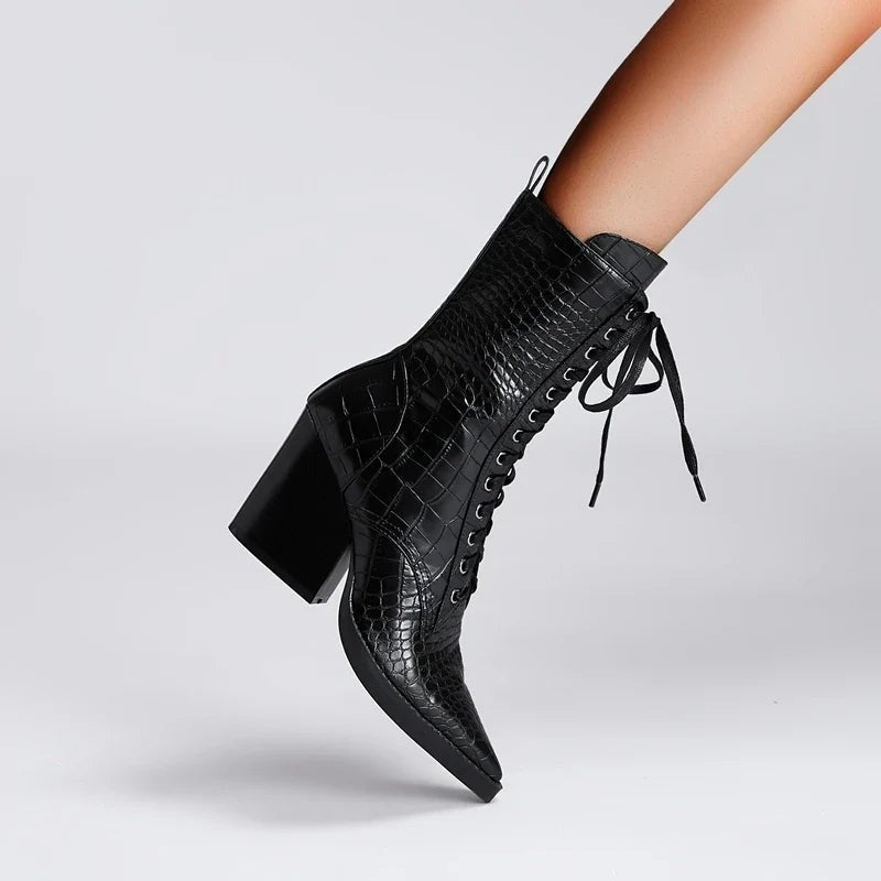 Heeled Ankle Boots - Black