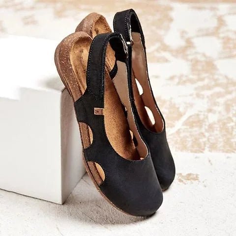 Women's Slingback Wedge Sandals - Black