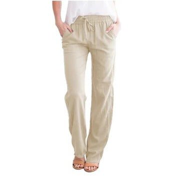 Women's Straight-Leg Beach Pants - Apricot