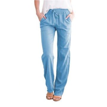 Women's Straight-Leg Beach Pants - Light Blue