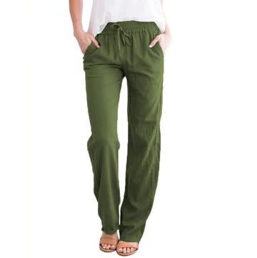 Women's Straight-Leg Beach Pants - Green