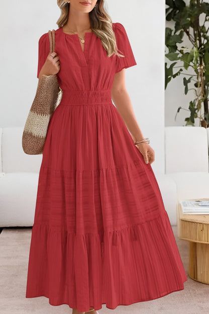 Boho Midi Dress - Red