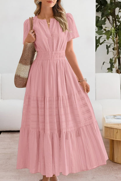 Boho Midi Dress - Pink