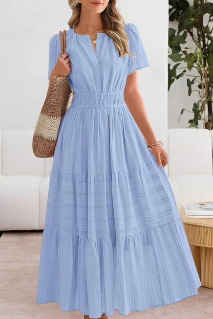 Boho Midi Dress - Blue
