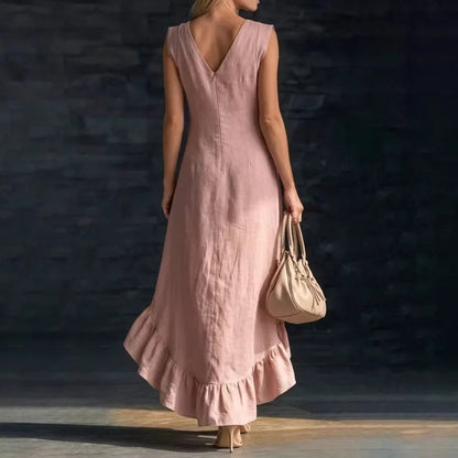 High Low Ruffle Midi Dress
