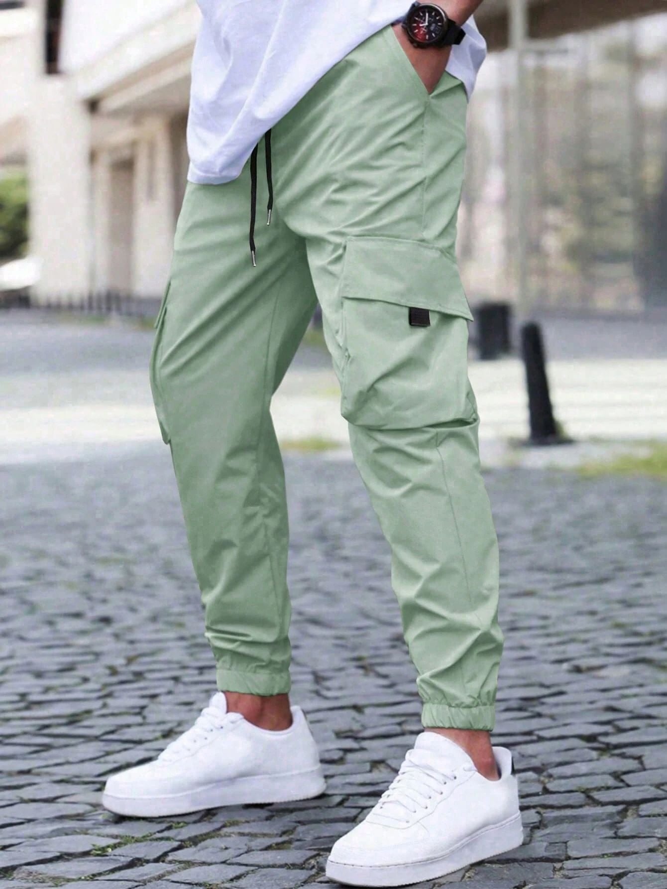 Men's Cargo Jogger Pants - Light Green