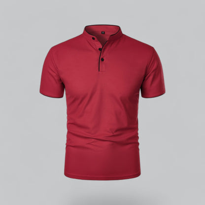 Short Sleeve Polo Shirt - Dark Red