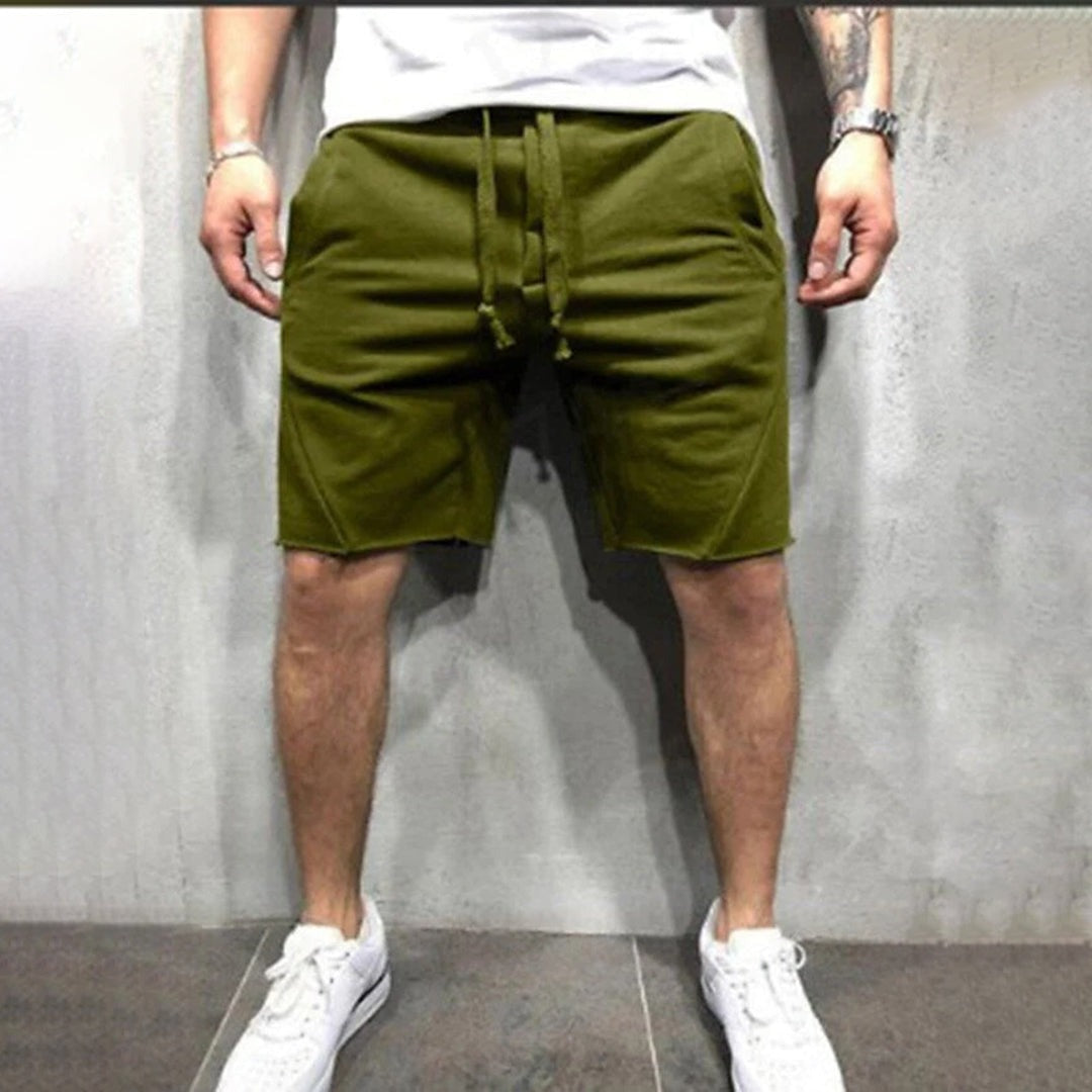 Casual Drawstring Sweat Shorts - Green