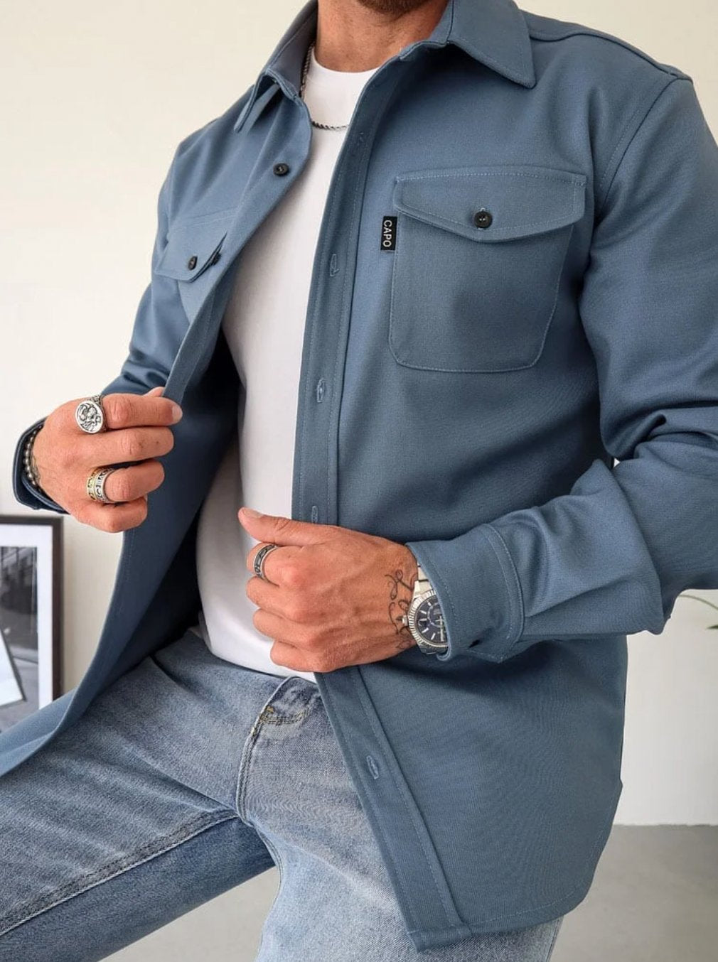 Men's Shacket - Blue