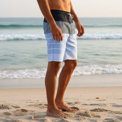 Striped Beach Swim Trunks