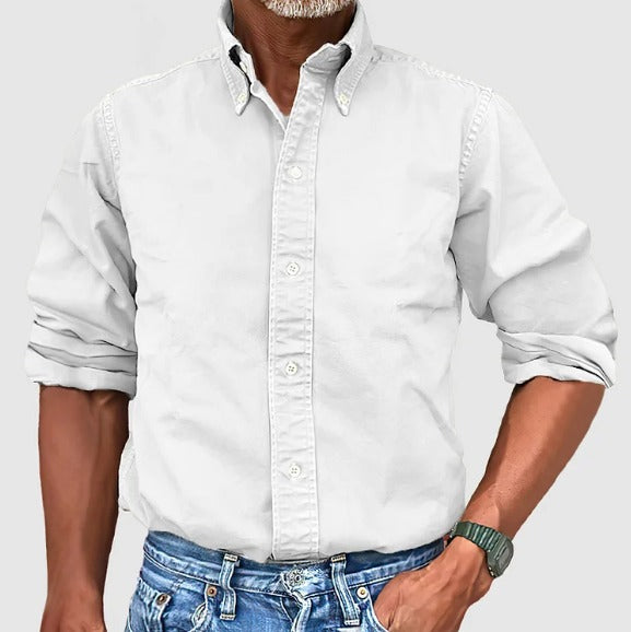Casual Long Sleeve Shirt - White