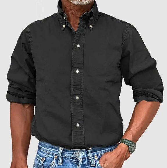 Casual Long Sleeve Shirt - Black