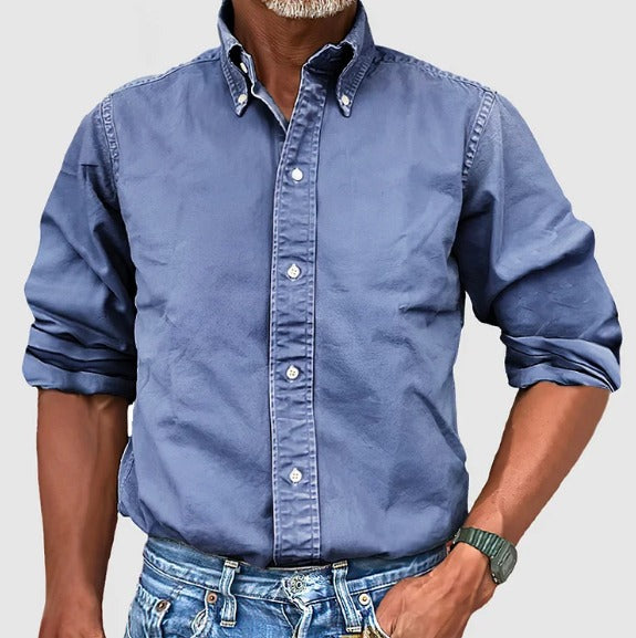 Casual Long Sleeve Shirt - Blue