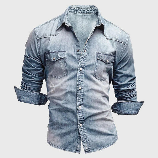 Western Denim Shirt - Light Blue
