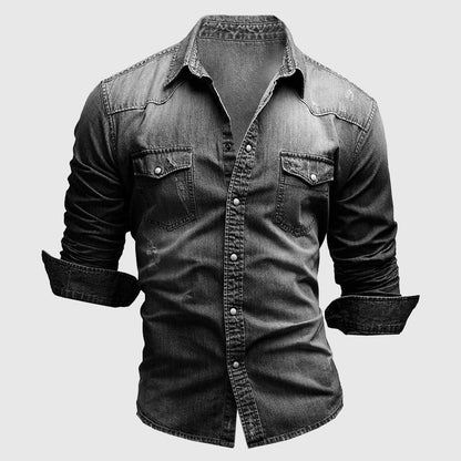 Western Denim Shirt - Black