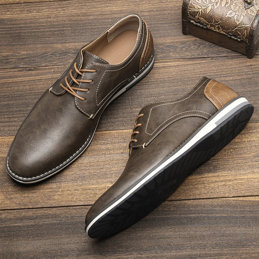 Men's Faux Leather Derby Shoes
