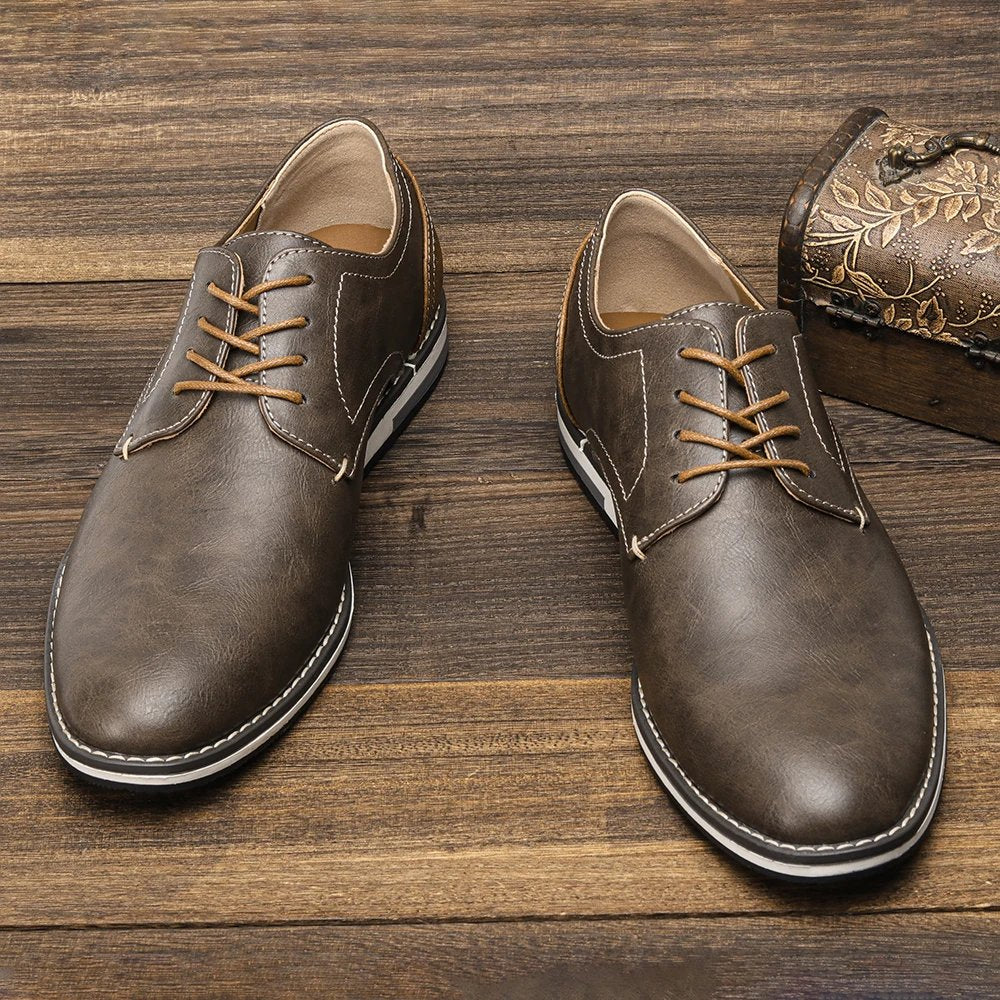 Men's Faux Leather Derby Shoes