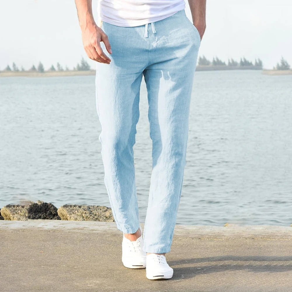 Drawstring Beach Pants - Blue