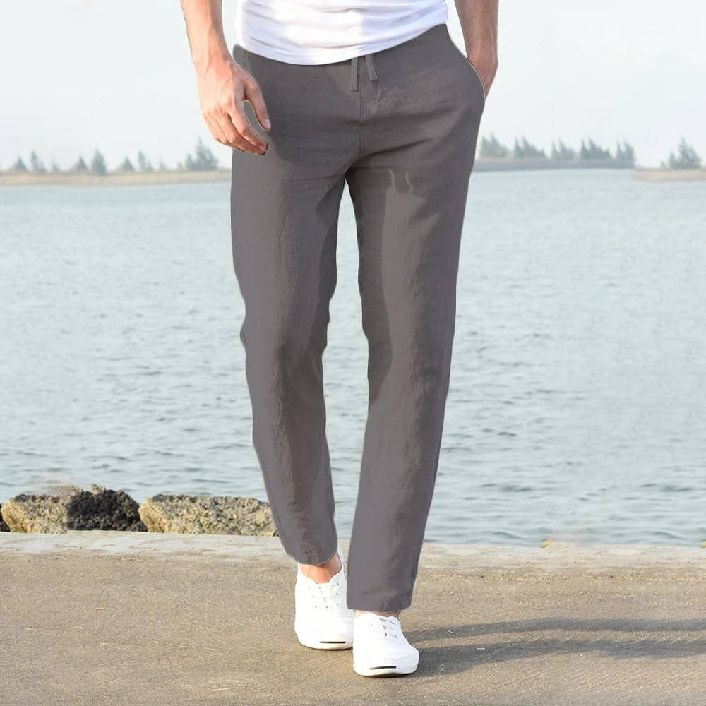 Drawstring Beach Pants - Gray